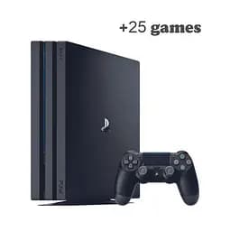 Консоль Sony PlayStation 4 PRO 1TB Black ПЗ12 обслугована + Геймпад бездротовий DualShock 4 + 25 ігр + гарантія б/в