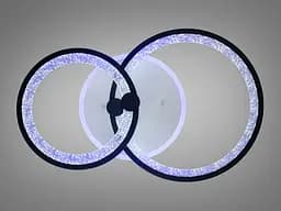 LED люстра з пультом, диммером і кольоровою підсвіткою, 55W, чорна - мініатюра 2