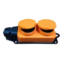 Розетка (колодка) подвійна з кришкою Lumano Arctic Waterproof з/з IP44 16A (17955) помаранчева