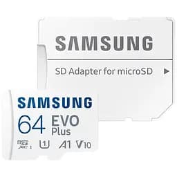 Карта памяти Samsung microSDXC Evo Plus 64GB UHS-I U1 V10 A1 + SD Adapter (MB-MC64KA) [83222]