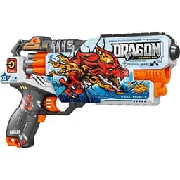 Игрушечный детский пистолет автомат. барабан на батарейках с мягкой. патронами Дракон (24 шт.) (34х21см)