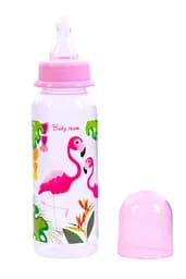 Бутылочка для кормления Baby Team, с силиконовой соской, 250 мл, розовый (1410_розовый)