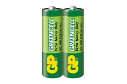 Батарейки GP GREENCELL 1.5V Сольові, 15G-S2, R6, AA 2 шт.