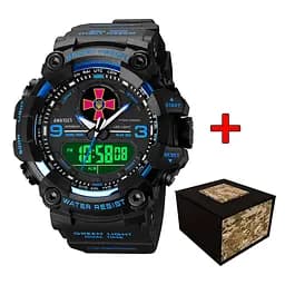 Наручний годинник чоловічий 001BUDZSU ЗСУ Чорний з синім + Коробка. Awarder acs0031787