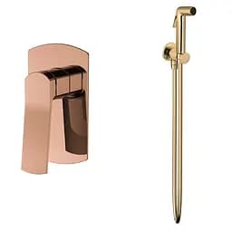 Набір гігієнічного душу прихованого монтажу Volle Solo (1510.101421+1586.190121) з матовою бронзовою обробкою SET20240412, Бронза