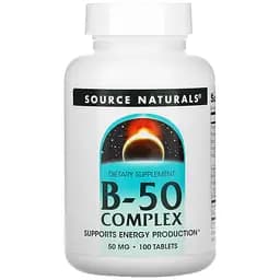 Комплекс витаминов Source Naturals Vitamin B-50 Complex 50 мг 100 таблеток