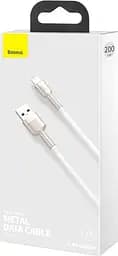Кабель Baseus Cafule Metal Series Data Cable USB to Lightning 2.4A 2m CALJK-B02 White - мініатюра 2