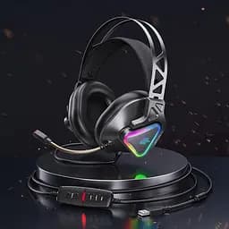 Дротова гарнітура Remax LED Wargod Series Gaming Headphone RM-810, USB, 7.1, 2.5m, black - мініатюра 3