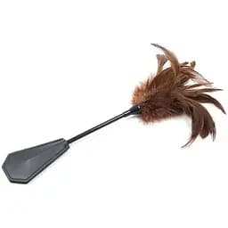 Стек двосторонній для БДСМ ігор з коричневим пір'ям