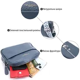 Цікава сумка для жінок із фактурної натуральної шкіри Vintage 22661 синя - мініатюра 4