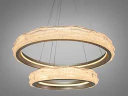 Золота підвісна LED-люстра Diasha 583-600+400G, 2 кільця, 152Вт, 60 см, до 21 м² - мініатюра 3