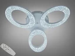 Стельова LED люстра біла 33W 3 модулі пульт 6 м²