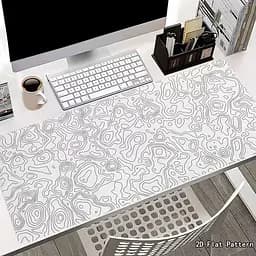 Коврик для мыши и клавиатуры Topographic White / 90×40 см