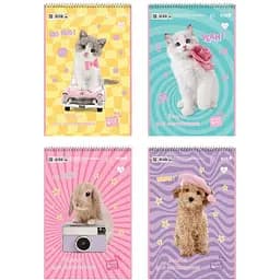 Набір зошитів для малювання Kite 30 аркушів спіраль УФ лак + глітер 8 шт. (SP25-243)