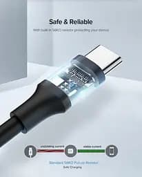 Кабель зарядний Ugreen US287 Type-C 3A 0.25М Black (60114) - мініатюра 7
