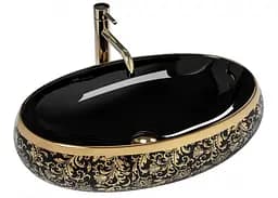 Умивальник Rea Meryl 60x40,5 black-gold (REA-U8811), Глянцева
