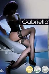 Чулки Gabriella Calze Lycra 15 den з самоутримуються мереживом, білі 3/4 Gabriella 57771 90102
