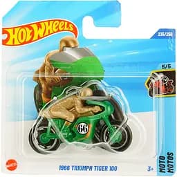 Базовая машинка Hot Wheels Moto 1966 Triumph Tiger 100 зеленая (5785) JBC32-N522 