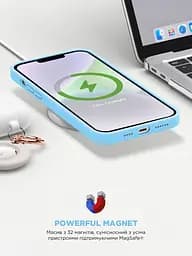 Силиконовый чехол с MagSafe для Apple iPhone 14 Plus, ICON2 MagCase, голубой, противоударный, панель с мягкой подкладкой, защита всего корпуса, поддержка беспроводной зарядки, совместим с защитными стеклами и пленками, ArmorStandart (ARM68398) - мініатюра 9