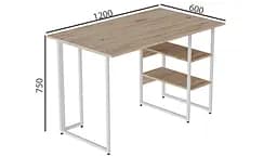 Комп'ютерний стіл Ferrum-decor Кевін 75x120x60 білий ДСП Дуб Артізан 16мм (FRD-101252) - мініатюра 7
