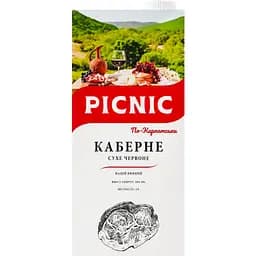 Напиток винный Picnic Каберне по Карпатски сухое красное 1 л