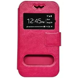 Чехол-книжка универсальный 5.5 дюйма с силиконом розовый