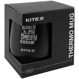 Термокружка Kite Black is my happy color 360 мл чорна (K22-378-01-2) - мініатюра 5
