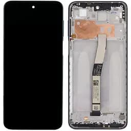 Дисплей Xiaomi Redmi Note 9S /Redmi Note 9 Pro /Redmi Note 9 Pro Max чорний, оригінал PRC, з рамкою сірого кольору, Interstellar Gray