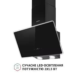 Витяжка декоративна похила Perfelli VICCO 6HSR NERO - мініатюра 4