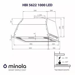 Витяжка повновбудована Minola HBI 5622 BL 1000 LED - мініатюра 8