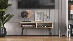 Тумба під ТВ Невада Ferrum-decor 45x100x38 Чорний метал ДСП Дуб Сонома 16 мм (FRD-106722) - мініатюра 6