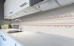 Кухонний фартух Фігурний бордюр Візерунки для кухні 65х250 см Абстракція Бежевий Happy Pocket Z183817 - мініатюра 5