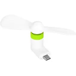Вентилятор мобильный Type-C бело-зеленый