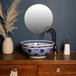 Умивальник Rea Bella 41,5x41,5 blue (REA-U7503), Глянцева - мініатюра 2
