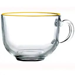 Чашка S&amp;T Очень 450 мл прозрачная золотой кант (7377)