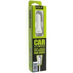 Автомобільний зарядний пристрій GOLF GF-C1 Car charger + Lightning cable 1USB 1A White