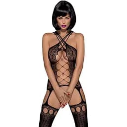 Бодістокінг Obsessive Bodystocking G313 шнурівка геометричний декор S/M/L