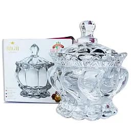 Цукорниця скляна Crystal Cassiopeia з кришкою 150 мл в упаковці YBCG-177 (83000177_YBCG-177 )