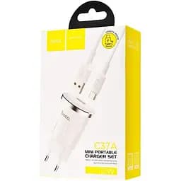 Зарядний пристрій Hoco 1USB C37A 2.4A White + USB Cable Type-C - мініатюра 2