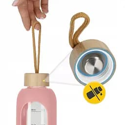 Пляшка для води 4FIZJO спортивна 750 мл скляна Pink (P-5905973404204) - мініатюра 5