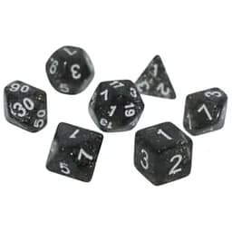 Набор кубиков Glitter 7 Dice Set - Black , 7 шт. (g7dglit10)