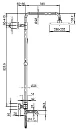 Душова система з термостатом Koer KB-57011-07 3 функції KR5217, Графіт - мініатюра 2