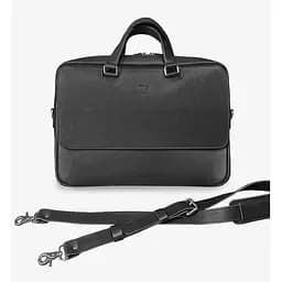 Шкіряна сумка для ноутбука Style чорна
