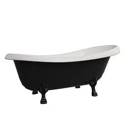 Ванна окремостояча глянцева Amidicon Symphony 167x78 чорна з литого каменю чорні ніжки SYMFONIYA_167_bl_BLACK_HL, Чорний - мініатюра 8