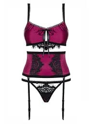 Комплект белья Obsessive 861-SEG-5 set, S/M (вишневый)