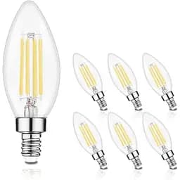 ELINKUME C35 Лампа Едісона E14 6 Вт Свічка розжарювання Світлодіодна лампа Тепла біла лампа 6 шт.