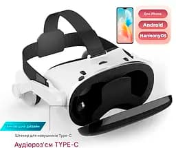 3D окуляри віртуальної реальності Shinecon G18E для смартфонів 4.7-7.0" з вбудованими навушниками (Білий) - мініатюра 2