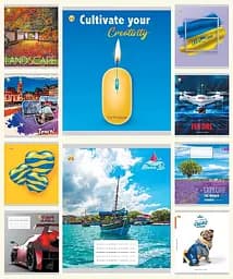 Тетради ученические 36 листов клетка Люкс ТЕ11431 МИКС 1, 20 шт. в упаковке