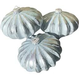 Набір ялинкових іграшок Dashuri Зефір 3 штуки по 12 см із срібною поталлю, блакитний 14190307