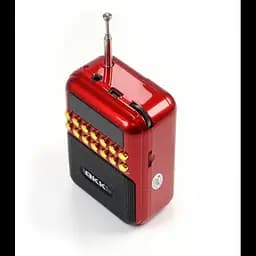 Радіоприймач на акумуляторі переносне радіо червоне з FM USB MicroSD BKK B872 - мініатюра 3